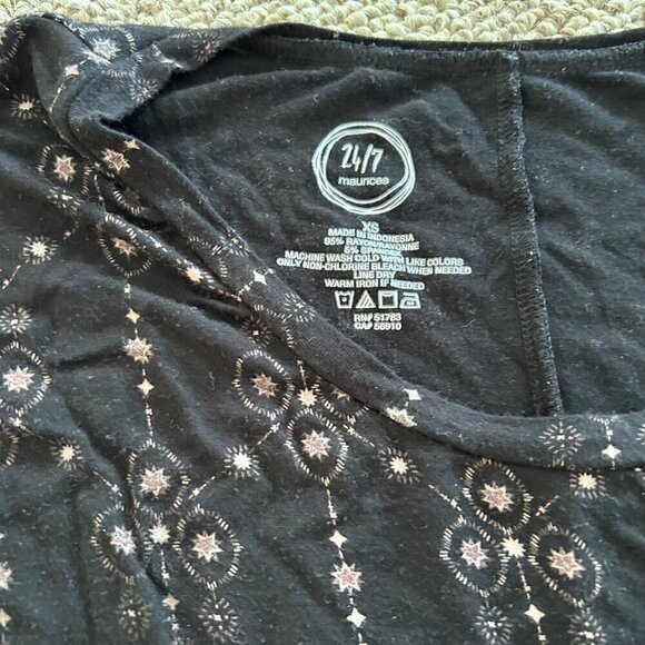 🎀 Buy 2 Get 1 Free 🎀 Maurices 24/7 Women's XS Pink Star Print T-Shirt - Picture 2 of 6